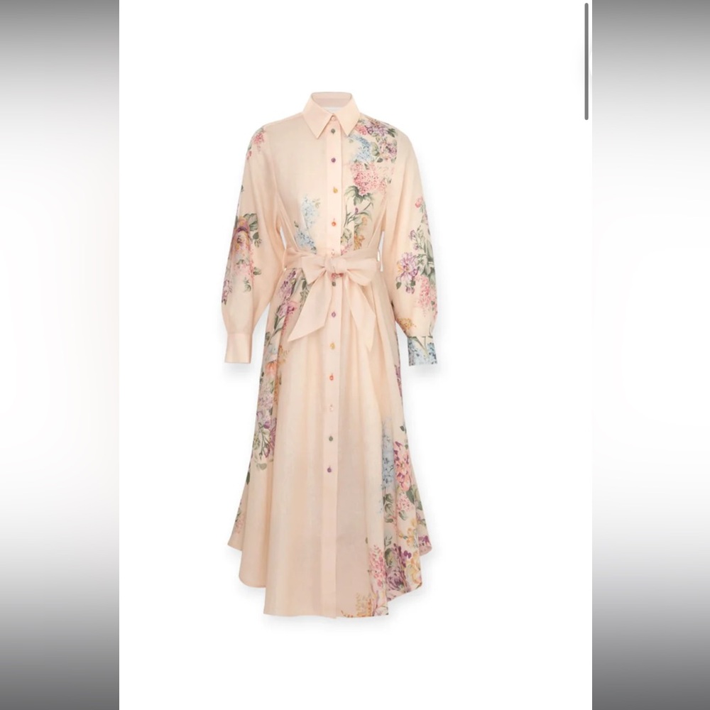 Zimmermann floral long sleeve dress. Halliday tucked shirt dress